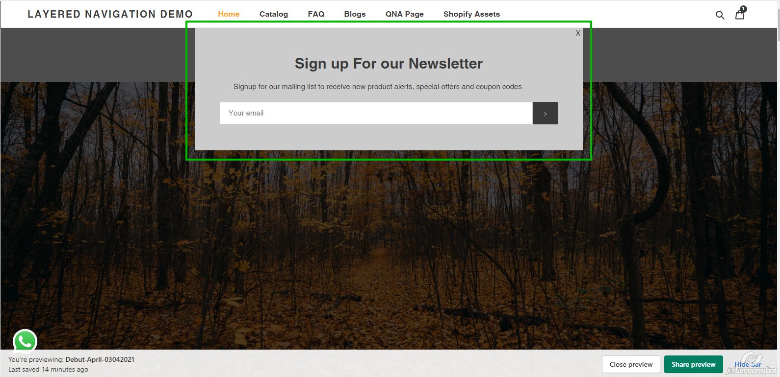 promote popup