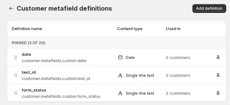 customer-metafield-definitions customer-metafield-definitions