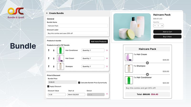 Bundle and Upsell App product bundle