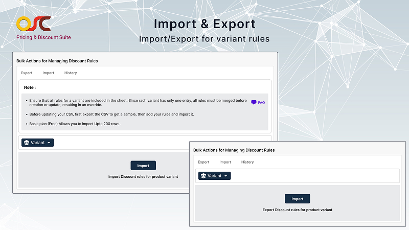 Import & Export Pricing & Discount Suite