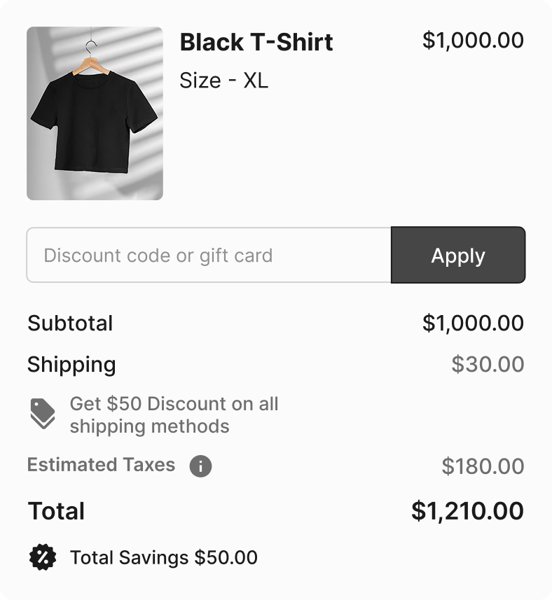 Tailor shipping
