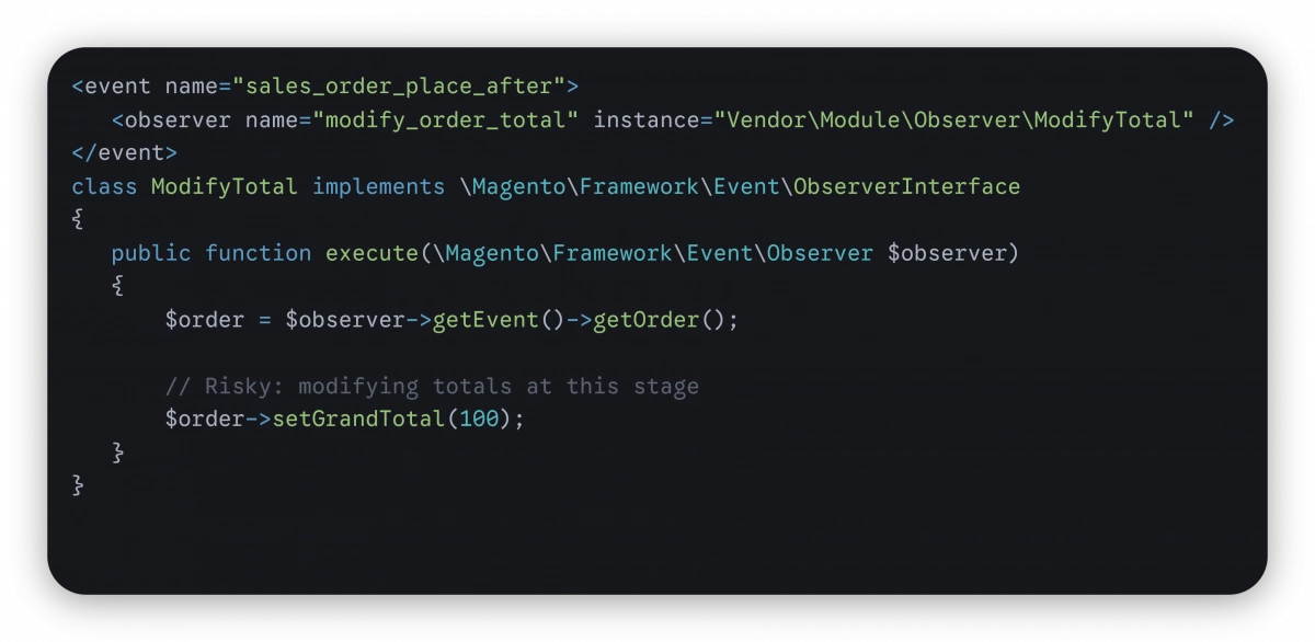 Observer Pattern in Magento 2-3 Observer Pattern in Magento 2 Wrong Use Case Incorrect approach